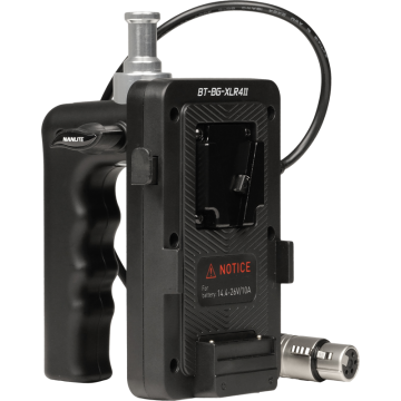Nanlite V-Mount Battery Grip with 4-Pin XLR Connector