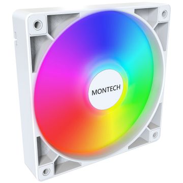 Montech GF120 PWM ARGB Fan, 3 Pack - 120mm, White (GF120 ARGB PWM (W) 3 in 1)