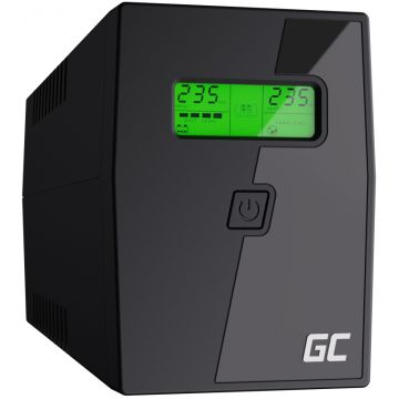 Green Cell UPS01LCD UPS 360W 600VA 2-AC Outlets