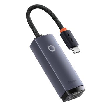 Baseus Lite Series USB Type C adapter - RJ45 LAN socket 1000Mbps black (WKQX000313)