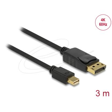 Delock Cable Mini Displayport 1.2 Plug to Displayport Plug 4K 3.0 m (82699)