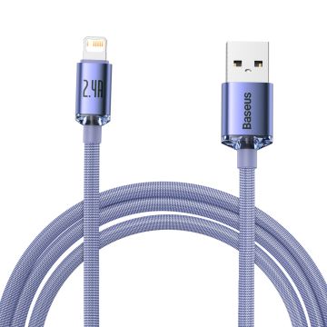 Baseus Crystal Shine cable USB to Lightning 2.4A 2m Purple (CAJY000105)