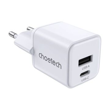 Choetech PD30W Wall Charger Dual ports 1C1A White