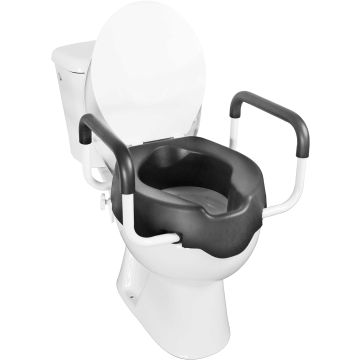 KMINA - Raised Toilet Seat with Armrests (10 cm, Soft) (1307) (tualetes paaugstinātājs)