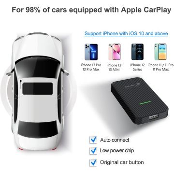 Carlinkit CPC200-U2W Plus Wireless CarPlay Dongle Activator for factory-wired CarPlay Vehicles