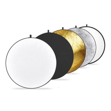 Caruba Collapsible Reflector 5-in-1 Gold, Silver, Black, White, Transparent 80cm (8718485012983)