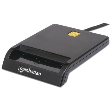 Manhattan USB-A Contact Smart Card Reader, 12 Mbps (102049)