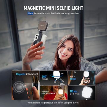 Neewer NL48B Magnetic Selfie Light for Smartphones with Mirror