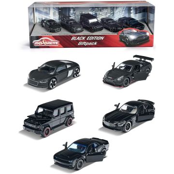 Majorette Black Edition Gift Set of 5 Vehicles with Suspension Toy Cars Quality Paint 7.5cm