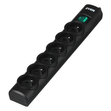 Ever Optima 5m 6 AC outlet(s) 250 V Black