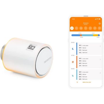 Netatmo WiFi Thermal Valves Additional Module for Intelligent Thermostat and Base Kit for Central Heating, NAV-IT, Multi-Colour