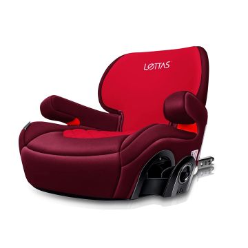 LETTAS Bērnu Sēdeklītis ar ISOFIX un Glāzes Turētāju 3. grupa (22–36 kg/6–12 gadi) ECE R44/04 (sarkans)