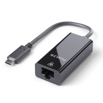 PureLink USB C to Ethernet adapter Gigabit 1000Mbps iSeries black 010m (IS261)