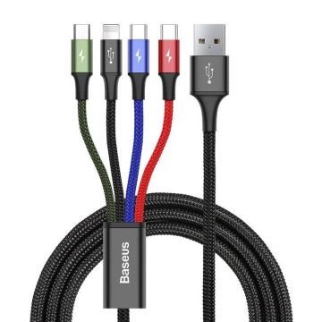 Baseus Fast USB Cable 4in1 2xUSB-C / Lightning / Micro 3,5A 1,2m - Black (CA1T4-B01)