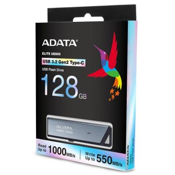 ADATA UE800 128GB USB-C Flash Drive Silver (AELI-UE800-128G-CSG)