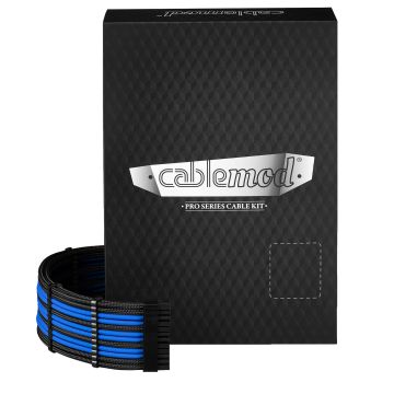 CableMod C-Series Pro ModMesh Sleeved 12V-2x6 12VHPWR Dual StealthSense Cable Kit for Corsair RMi, RMx (Black Label) - Black/Blue