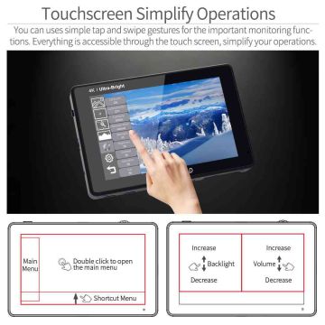 FeelWorld LUT7S 7" 2200nits 3D LUT Touch Screen DSLR Camera Field Monitor with Waveform VectorScope_c5933