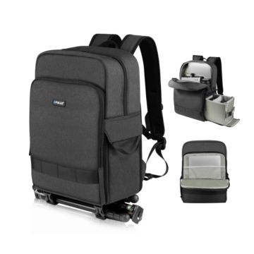 Puluz PU5017B Outdoor Portable Camera Dual Shoulders Backpack Laptop Bag Black