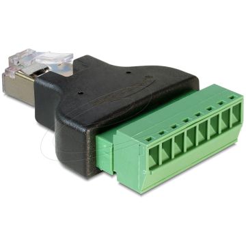 Delock Adapter RJ45 Plug to Terminal Block 8 Pin 2 piece (65389)