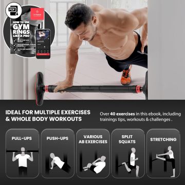 BeMaxx Pull-up bar for door frames without screws/drilling, padded handles