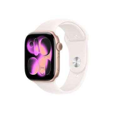 Apple Watch Series 11 GPS 46mm Rose Gold Aluminium Case with Light Blush Sport Band - S/M (MEV64ET/A)