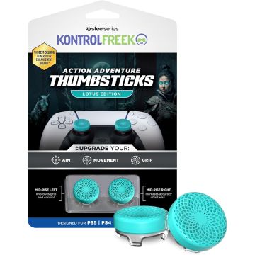 KontrolFreek - Lotus Performance Thumbsticks | PS4/PS5 | Mid-Rise, Concave | Teal