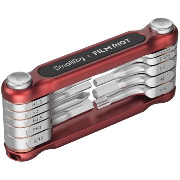 SmallRig 4813 x FILM RIOT 10-in-1 Folding Wrench Set with Multiple Angle Positioning Red