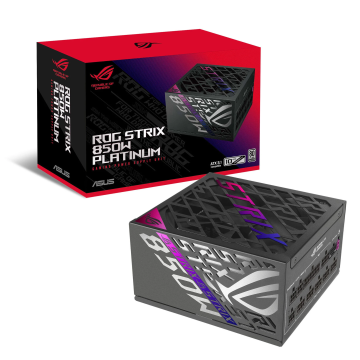 ASUS ROG Strix 850 Platinum power supply, 80 PLUS Platinum, modular, PCIe 5.1 - 850 watts (90YE00W2-B0NA00)