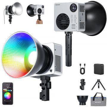 NEEWER HB80C 80W RGBWW Mini COB LED Video Light PD Fast Charger Kit SKU: 66606474