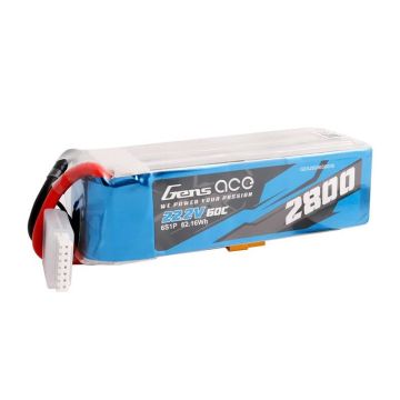 Gens Ace Lipo 2800mAh 22.2V 60C 6S1P battery with XT60 connector
