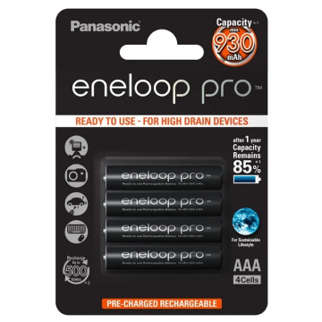 Panasonic Eneloop Pro AAA 930 mAh BK-4HCDE/4BE (4xAAA)