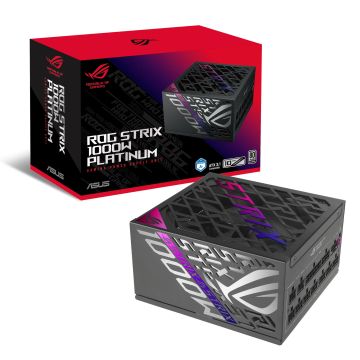 ASUS ROG Strix 1000 Platinum power supply, 80 PLUS Platinum, modular, PCIe 5.1 - 1,000 watts (90YE00W1-B0NA00)
