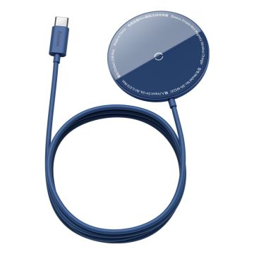 Baseus mini magnetic wireless Qi charger 15 W (MagSafe compatible for iPhone) blue (WXJK-H03)