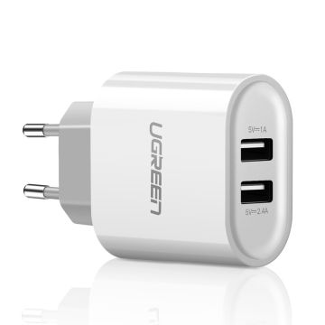 Ugreen charger 2x USB 2.4 A white (CD104 20384)