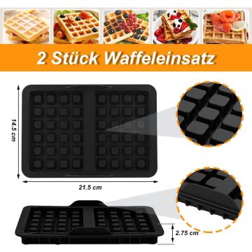 ROMANVIC Ninja Accessories with AF400EU AF451EU SL400EU and AF500DE Pack of 2 Double Silicone Baking Belgian Waffle