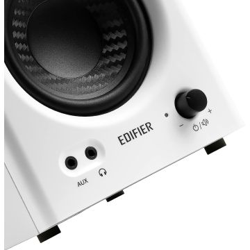 Edifier MR4 Compact 2.0 Studio Monitors (42 Watt) with Class-D Amplifier and Two Selectable Sound Modes, White