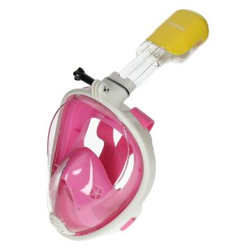 Caruba Full Face Snorkel Mask Dual Air - Detachable + Action Cam Mount (Pink - L / XL)