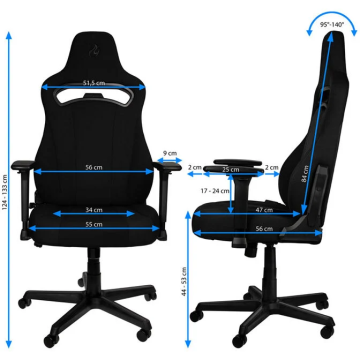 Nitro Concepts E250 Gaming Chair - Stealth Black (NC-E250-B)