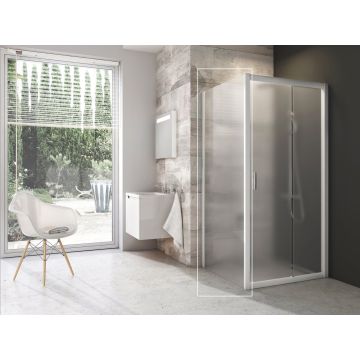 Ravak Fiksēta Dušas Siena BLPS-80 Balts+Grape Stikls (9BH40100ZG)