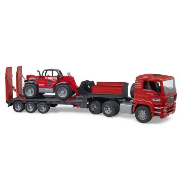 Bruder MAN TGA Low loader truck with Manitou Telescopic loader MLT 633 (02774)
