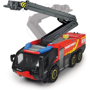 Dickie Toys RC Airport Fire Engine with 4-Channel Remote Control, Panther 6 x 6, Rosenbauer, Remote Controlled Fire Engine, Extendable Arm, Light & Sound, Water Spray Function, 56 cm Large, Red (203719020)