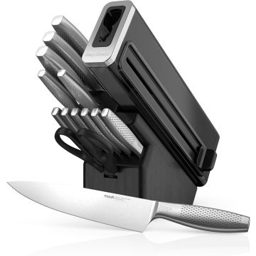 Ninja StaySharp 14-Piece Stainless Knife Set Wood Block and Built-In Sharpener K62014EUUK
