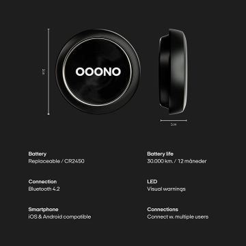 ooono traffic alarm: Warns about speed cameras and hazards in road traffic in real time, automatically active after connection to smartphone