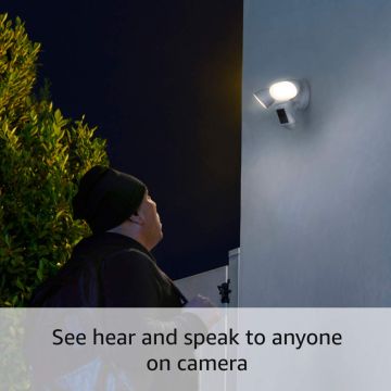 Ring Floodlight Cam Wired Pro 1080p HDR Video, 3D Motion Detection and Bird's Eye View, hardwired installation White