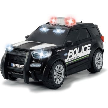Dickie Toys Ford Interceptor XL Police Car - 25cm Police SUV 1:18 Scale with Freewheel, Blue Light and Siren (203714018)