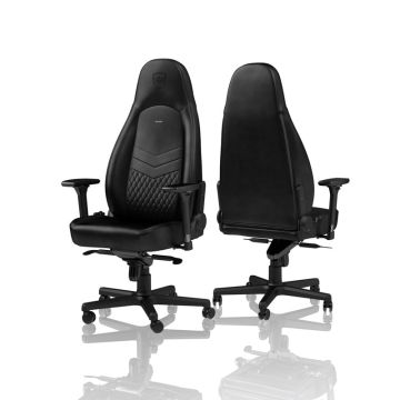 noblechairs ICON Real Leather Gaming Chair - Black/Black (NBL-ICN-RL-BLA)