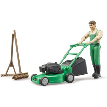 Bruder bworld gardener with lawnmower and equipment (62103)