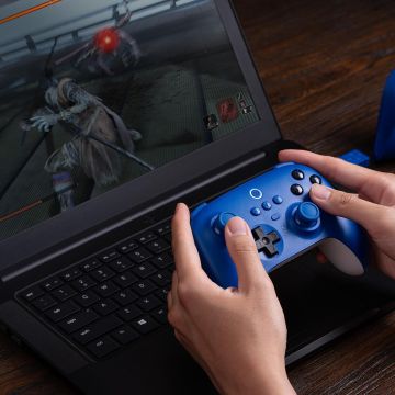 8bitdo Ultimate Bluetooth & 2.4 g Controller with Charging Station, Wireless Switch Controller Gaming Controller USB Cable Gamepad for Switch and Windows (Blue)