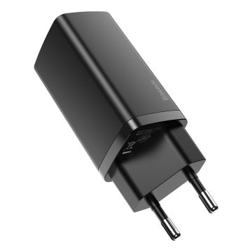Baseus GaN2 Lite Fast 65W USB / USB Type C Quick Charge 3.0 Power Delivery (Gallium Nitride) Black (CCGAN2L-B01)