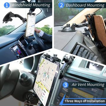 OHLPRO Car Tablet Holder, 360° Rotatable Adjustable iPad Car Mount, Universal Dashboard Windscreen Holder, for 6-11 Inch Tablet